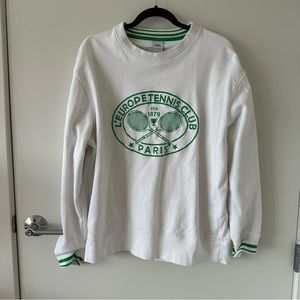 Zara Graphic Sweatshirt in White and Green